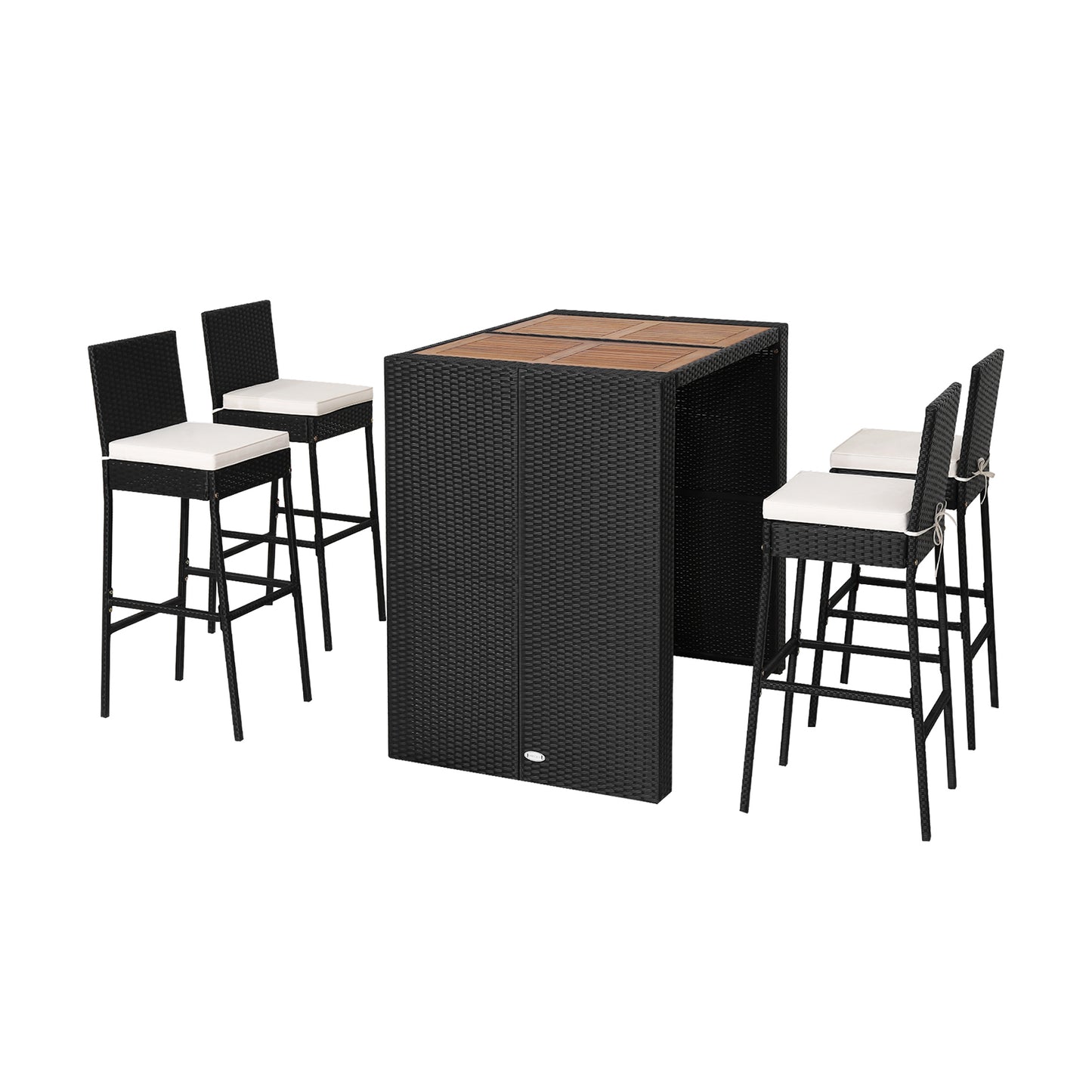 5 Pieces Patio Acacia Wood Dining Set - Fully Assembled