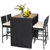 5 Pieces Patio Acacia Wood Dining Set - Fully Assembled