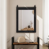 Kate and Laurel Cates Farmhouse Wood Framed Wall Mirror, 22 x 30, - Black