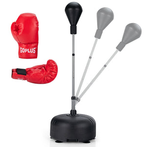 Adjustable Freestanding Punching Bag with Boxing Gloves for Adults and Kids, assembled