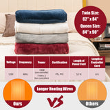 Twin Electric Heated Blanket, Single Flannel Heated Throw Blanket with 5 Heating Levels, Red