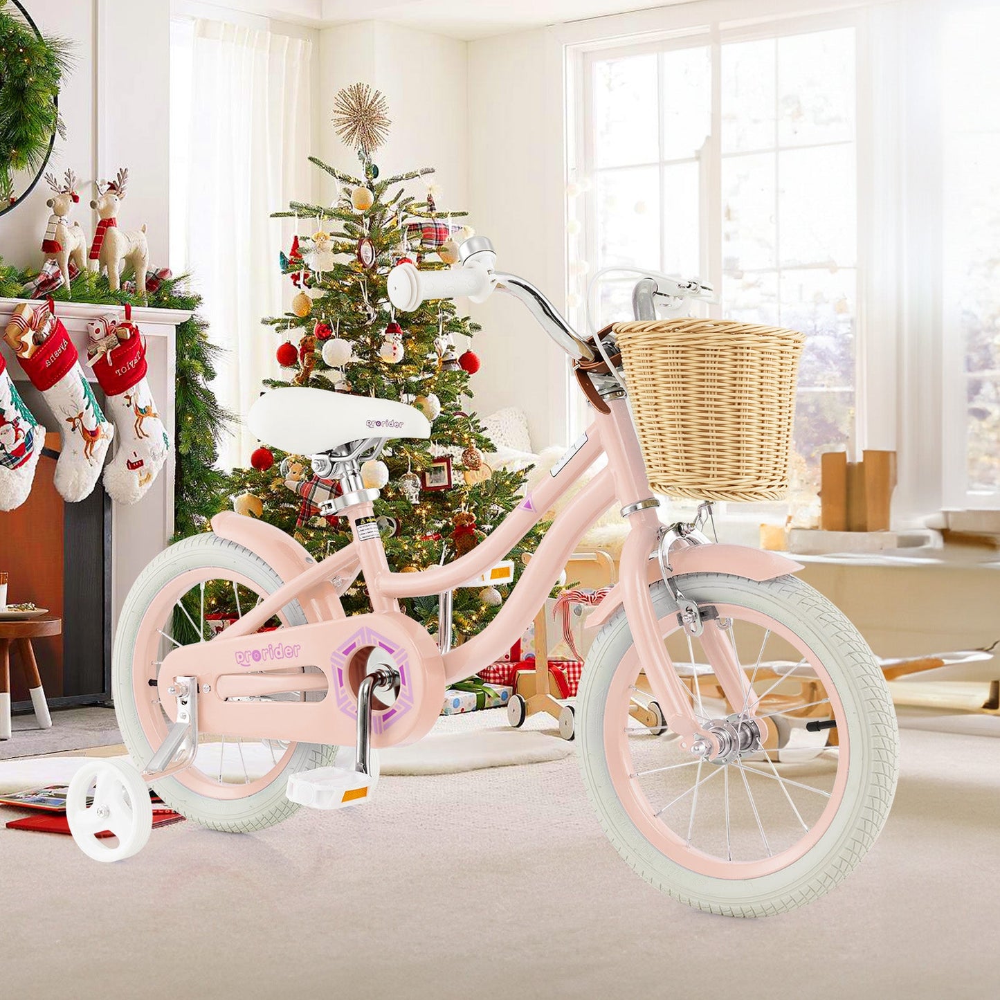14-Inch Kids Bike with Training Wheels and Adjustable Handlebar Seat-Pink (Copy)