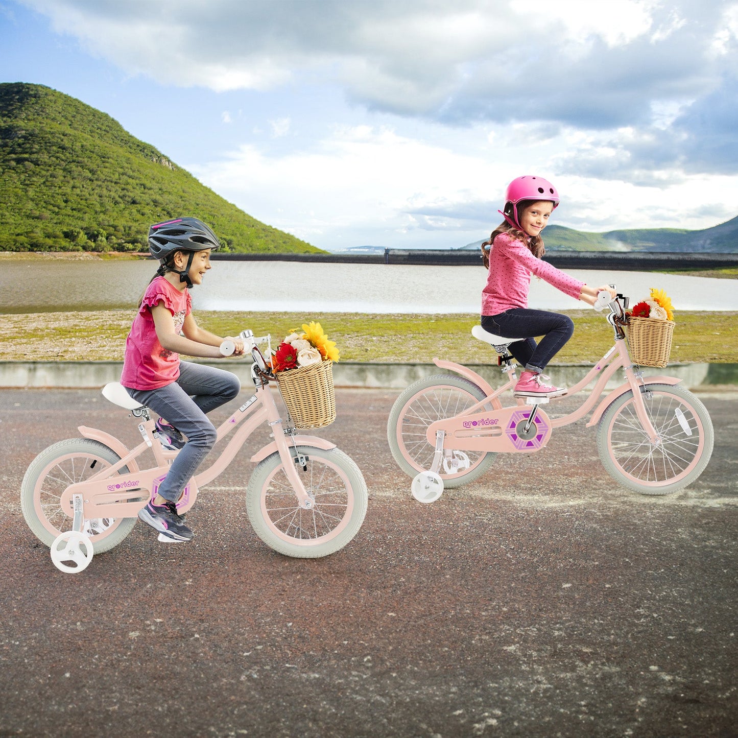 14-Inch Kids Bike with Training Wheels and Adjustable Handlebar Seat-Pink (Copy)