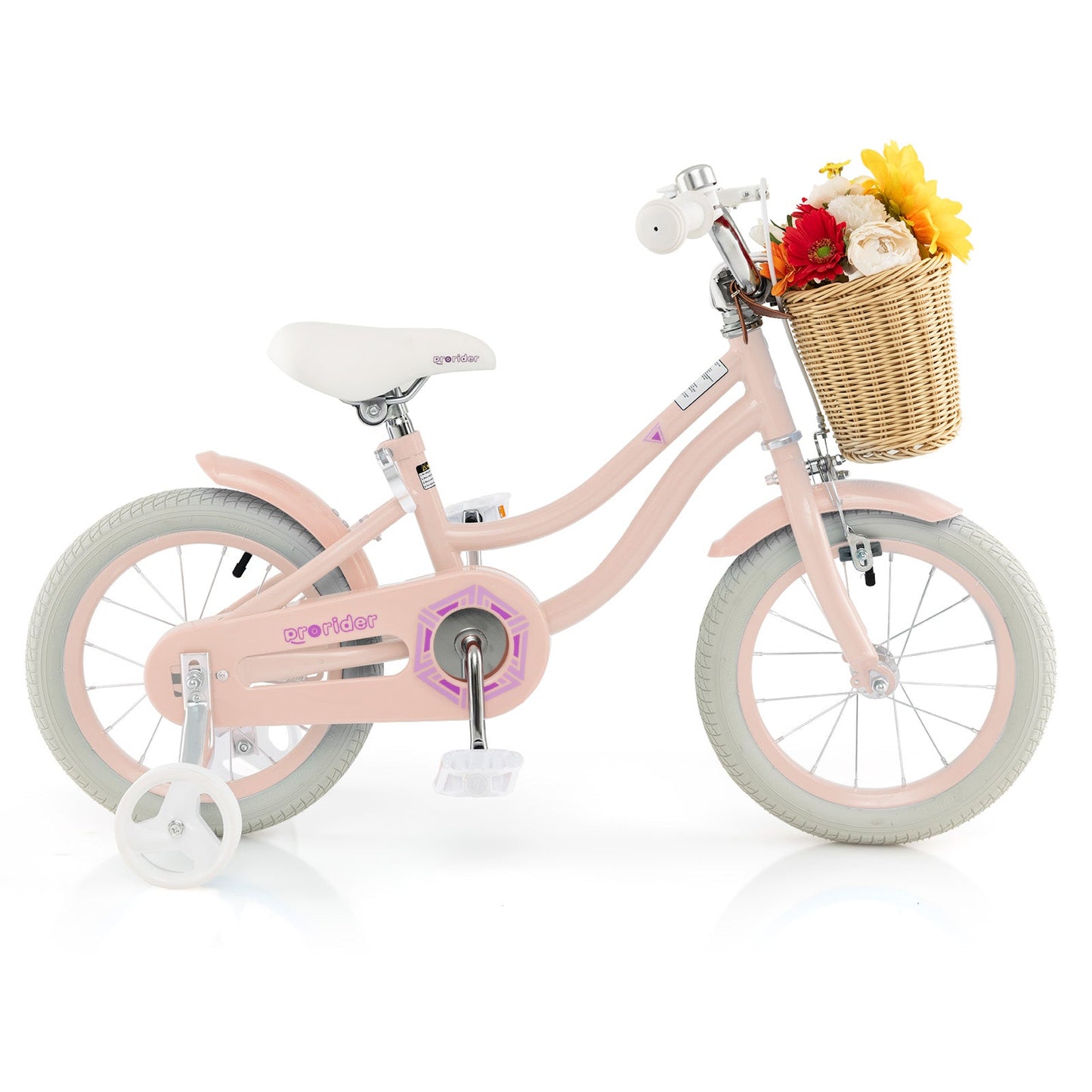 14-Inch Kids Bike with Training Wheels and Adjustable Handlebar Seat-Pink (Copy)