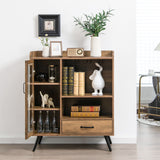 Buffet Sideboard with Removable Wine Rack and Glass Holder-Rustic Brown *fully assembled*