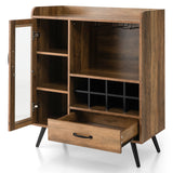 Buffet Sideboard with Removable Wine Rack and Glass Holder-Rustic Brown *fully assembled*