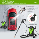 2400 PSI Electric Pressure Washer with 4 Universal Wheels-Green, Clean customer return/TESTED