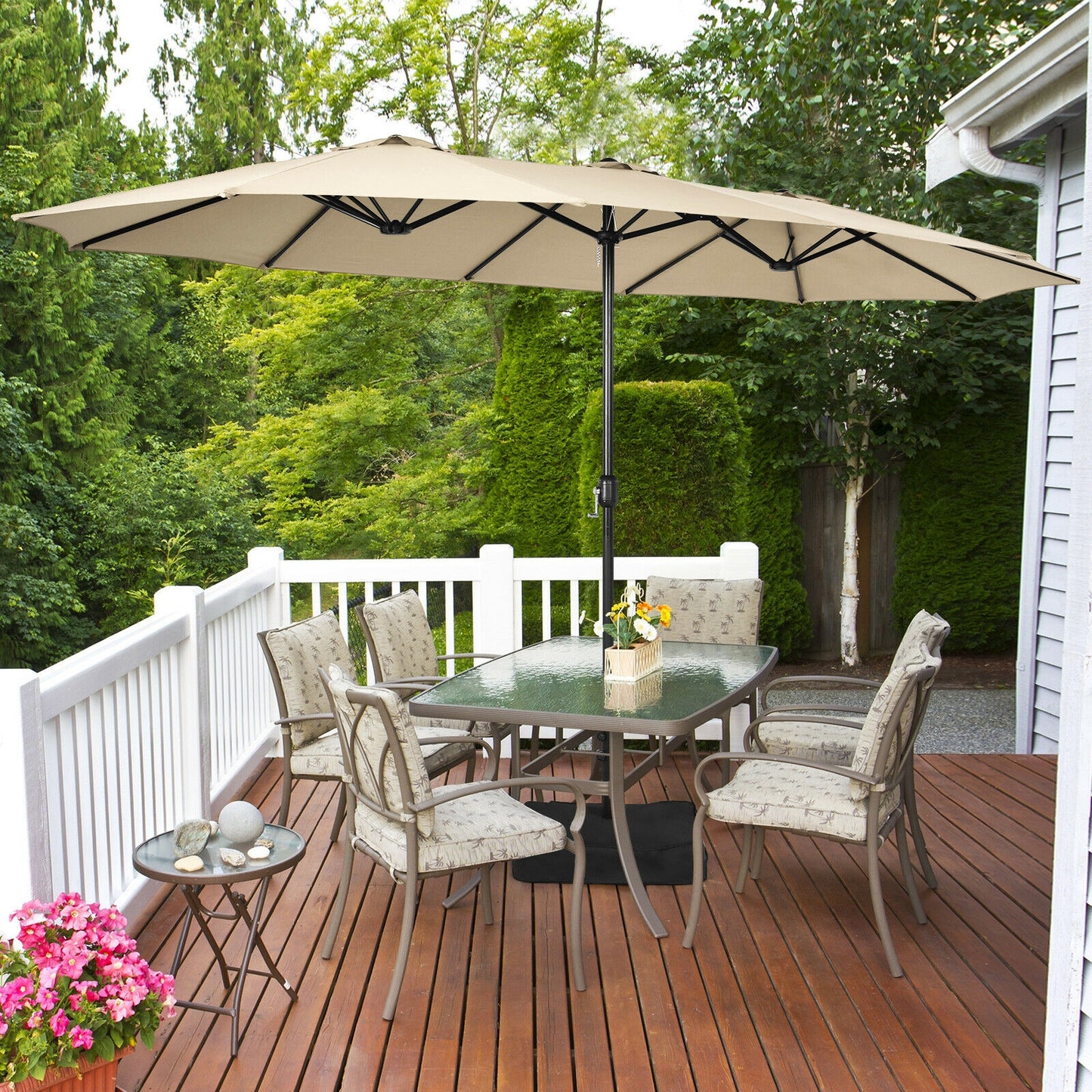 Giant, 15 Foot Umbrella-Beige