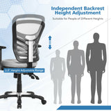 Ergonomic Mesh Office Chair with Adjustable Back Height and Armrests-Black