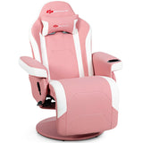 Ergonomic High Back Massage Gaming Chair with Pillow-Pink, Fully Assembled