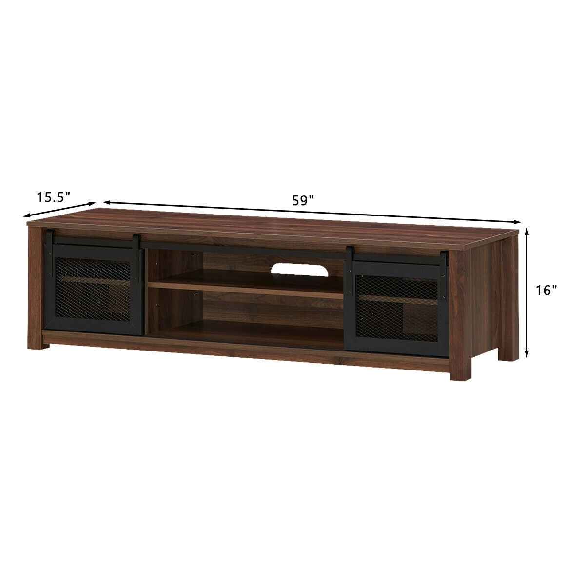 TV Stand Entertainment Center for TV's up to 65 Inch - Brown (Fully Assembled)