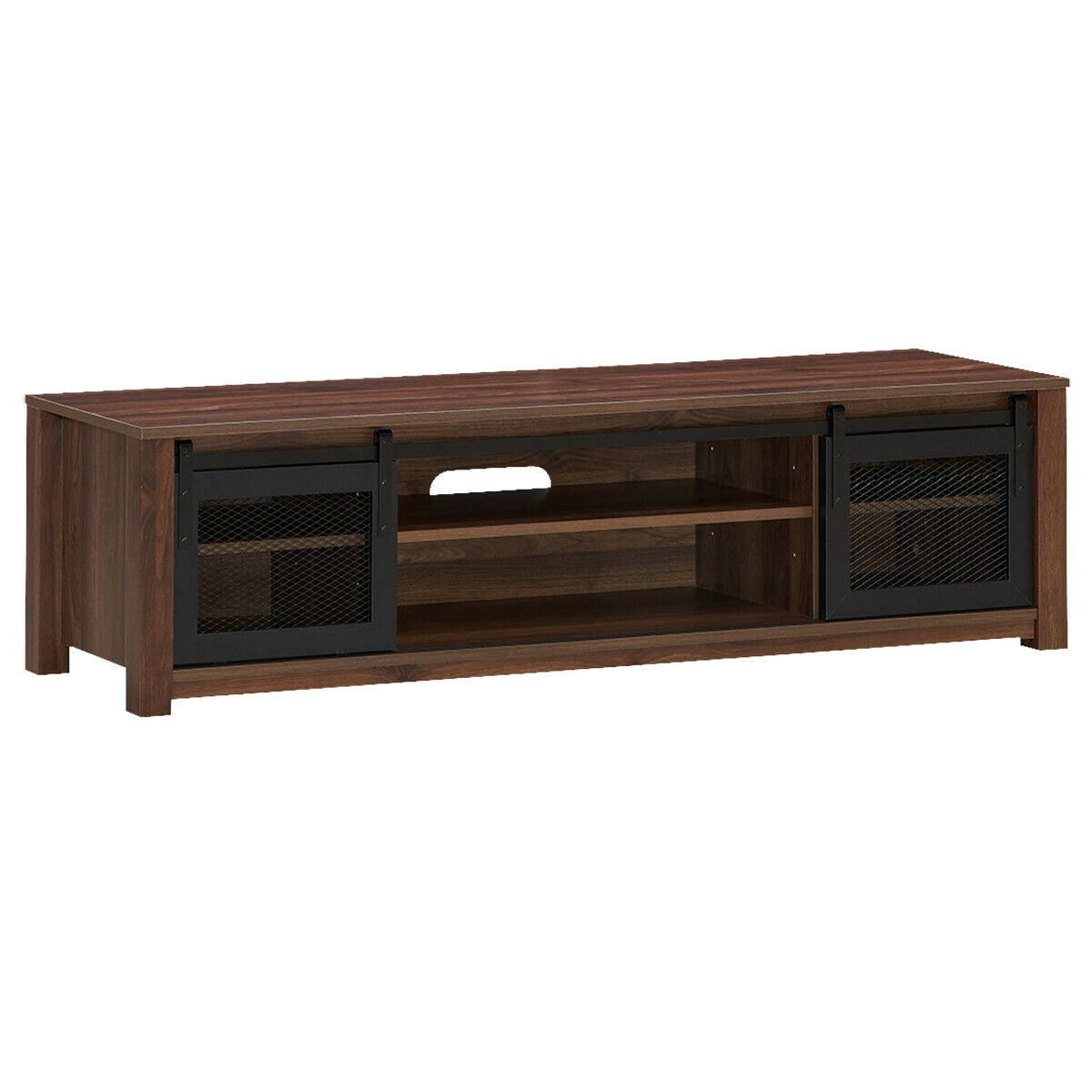 TV Stand Entertainment Center for TV's up to 65 Inch - Brown (Fully Assembled)
