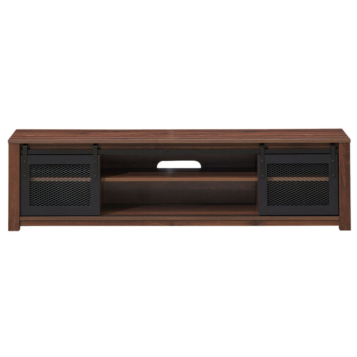 TV Stand Entertainment Center for TV's up to 65 Inch - Brown (Fully Assembled)