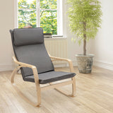 Modern Bentwood Rocking Chair Fabric Upholstered Relax Rocker Lounge Chair-Gray