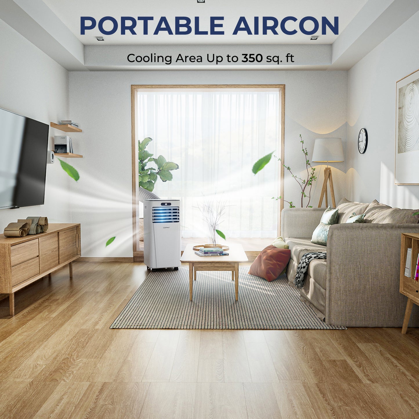 *SPECIAL SAVINGS* - 10000 BTU 4-in-1 Portable Air Conditioner with Dehumidifier and Fan Mode, Remote-White