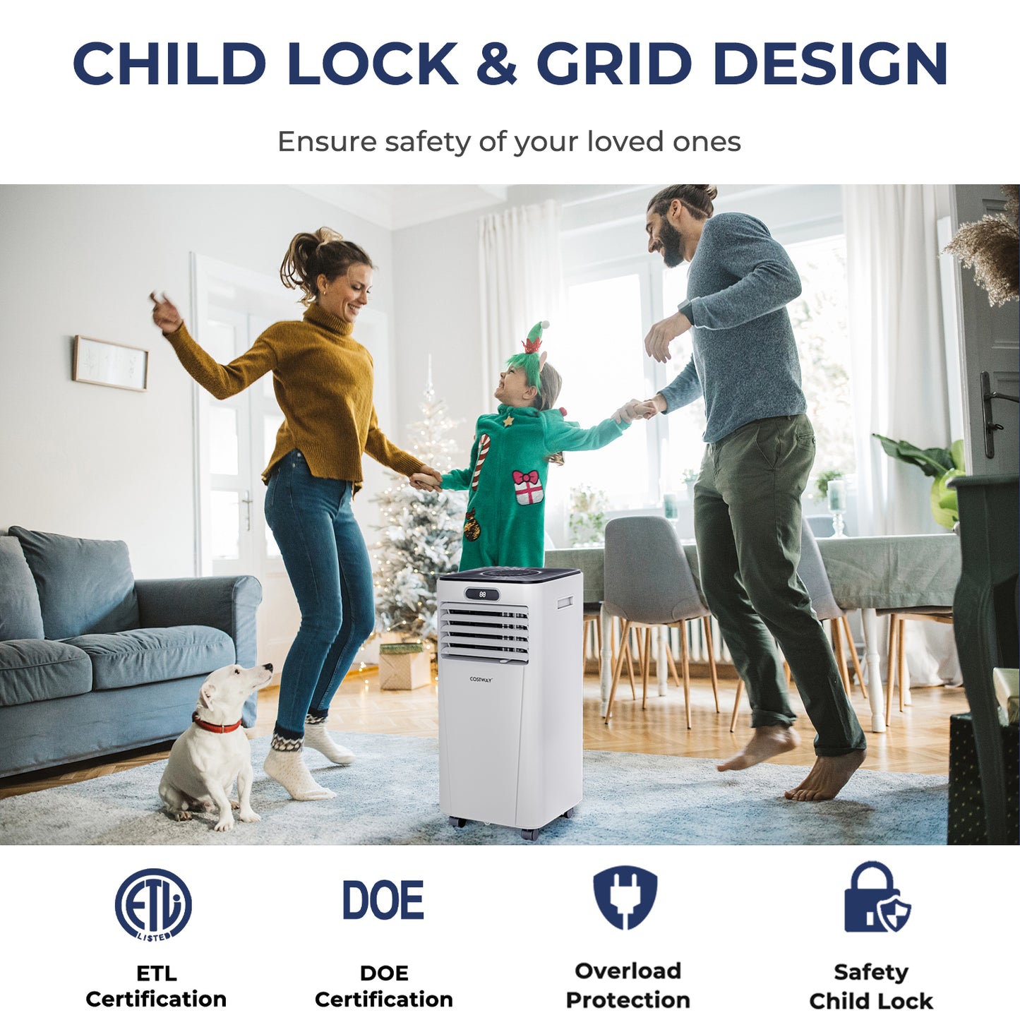 *SPECIAL SAVINGS* - 10000 BTU 4-in-1 Portable Air Conditioner with Dehumidifier and Fan Mode, Remote-White