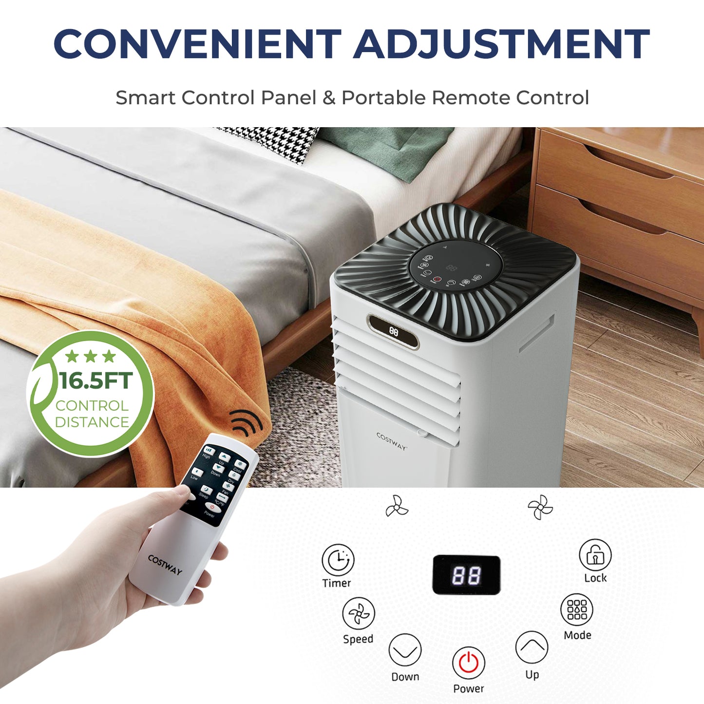 *SPECIAL SAVINGS* - 10000 BTU 4-in-1 Portable Air Conditioner with Dehumidifier and Fan Mode, Remote-White