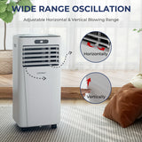 10000 BTU 4-in-1 Portable Air Conditioner with Dehumidifier and Fan Mode, Remote-White