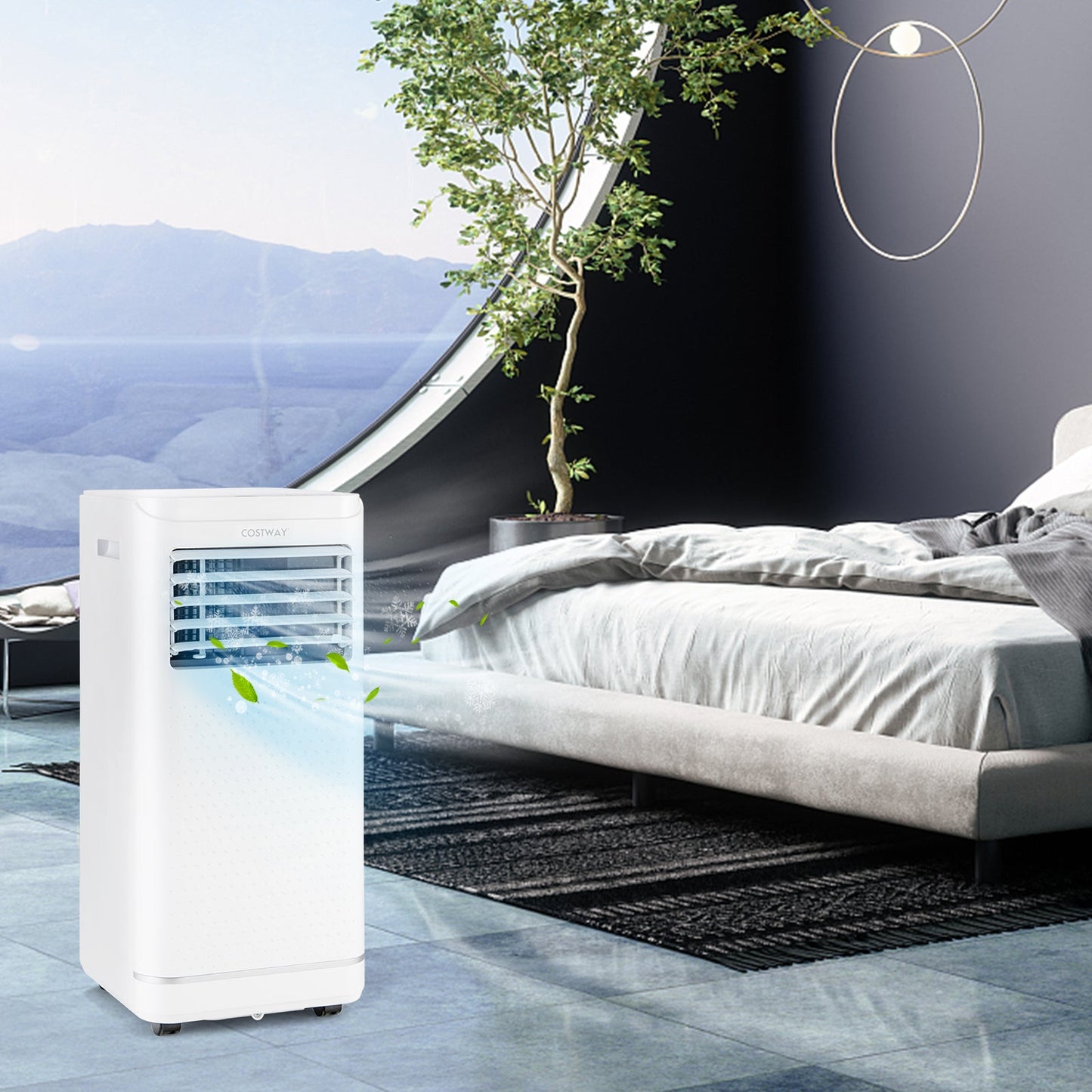 10000 BTU Portable Air Conditioner with Dehumidifier and Fan Mode - White