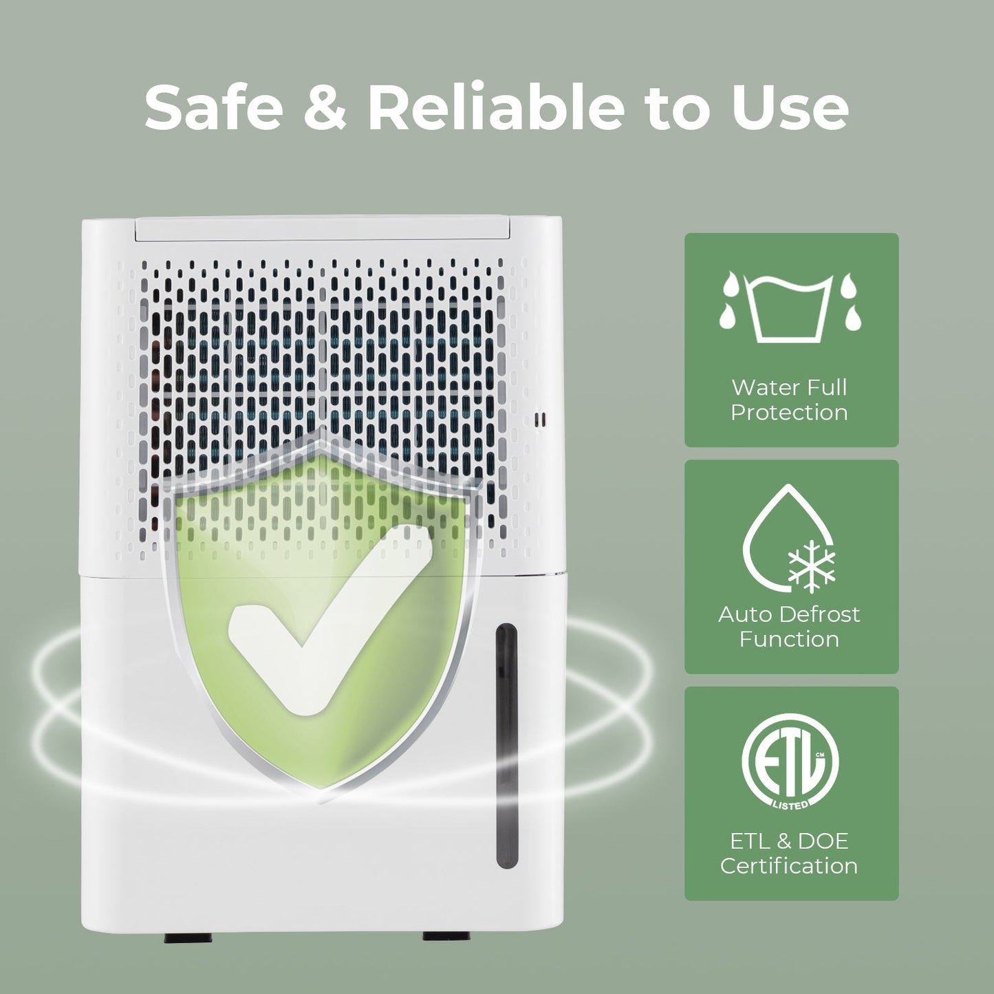 2000 Sq. Ft 32 Pint Dehumidifier with Continuous/Drying/Auto Mode-White 16"hx10.5"w