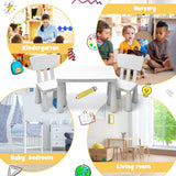 3 Pieces Toddler Multi Activity Play Dining Study Kids Table and Chair Set-White
