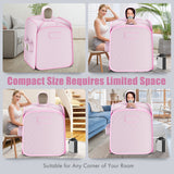 800W 2 Person Portable Steam Sauna Tent SPA with Hat Side Holes 3L Steamer-Pink (1 Box)