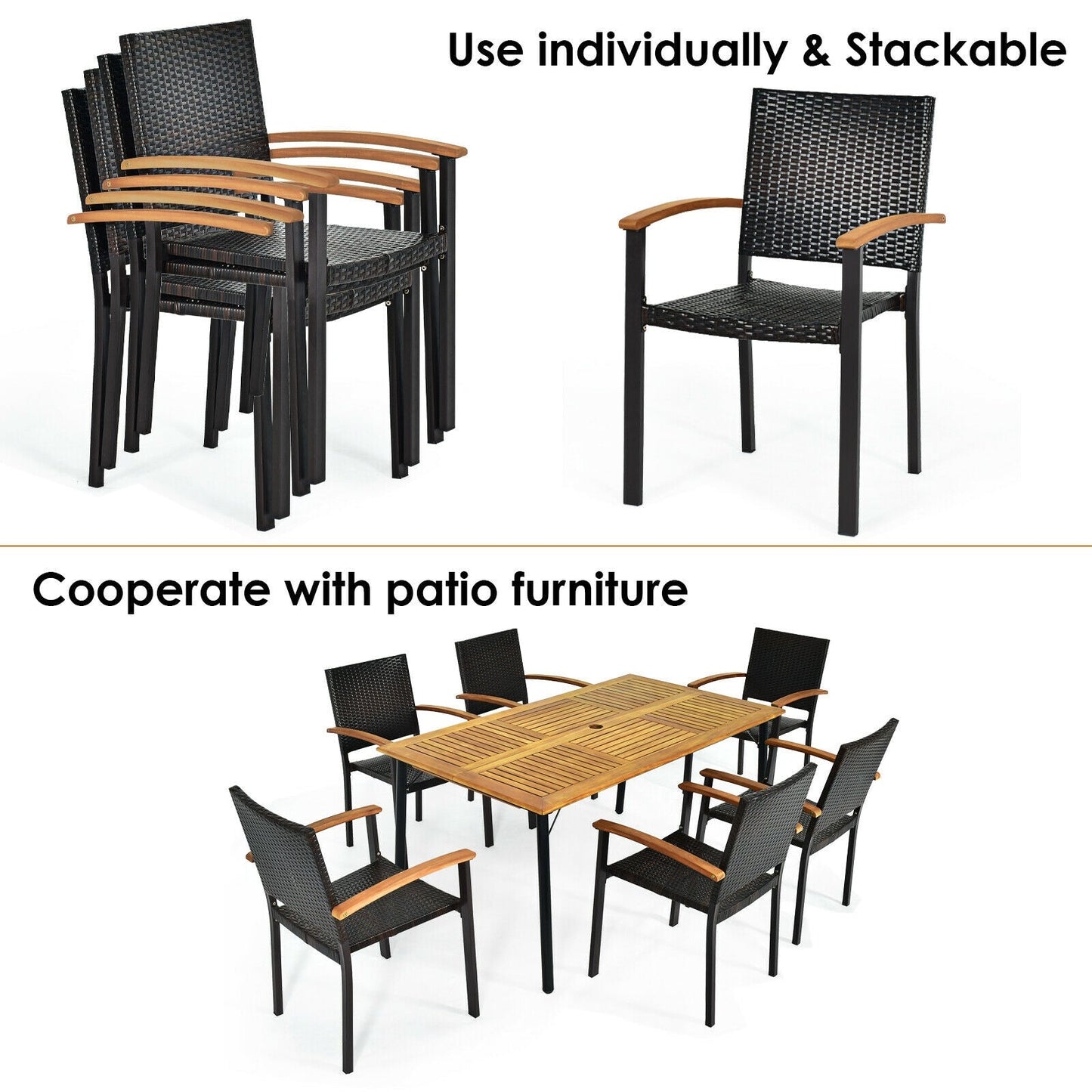 Outdoor  Rattan Chair  - Scratch and Dent Special, Fully Assembled