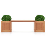Wood Planter Box with Bench for Garden, Yard, Balcony, Fully Assembled