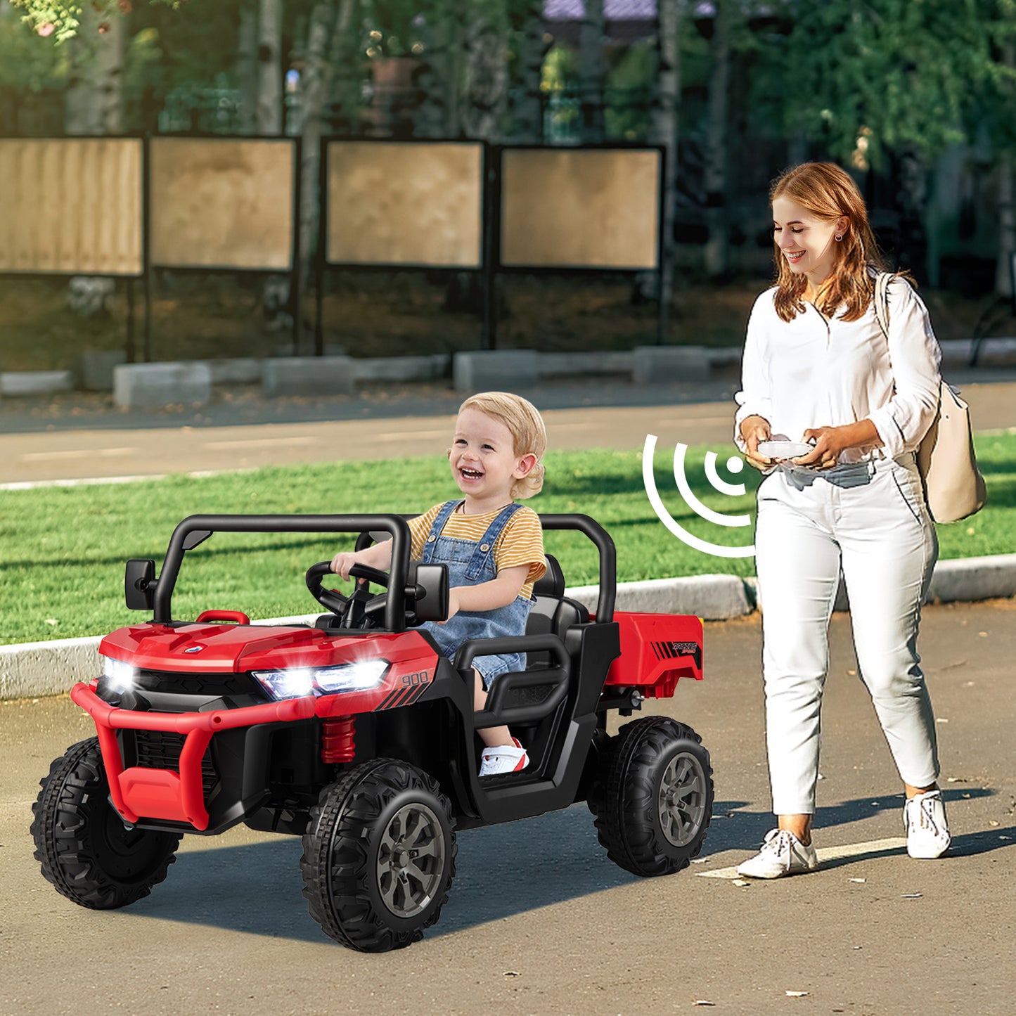 Large 47`` long 2-Seater Kids Ride On Dump Truck with Power Dump Bed, Fully Assembled, ages 3 - 8