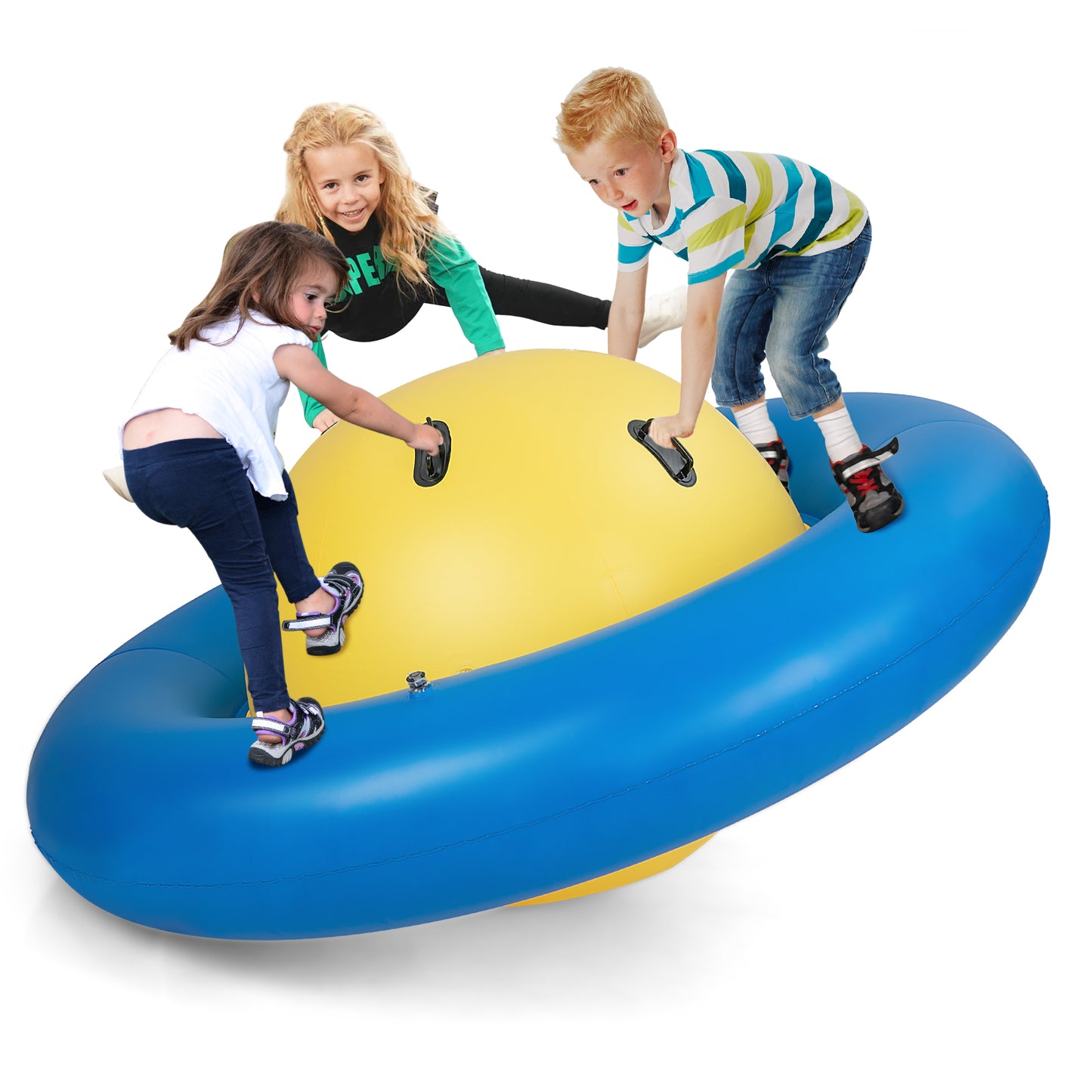 7.5 Foot Giant Inflatable Dome Rocker Bouncer with 6 Built-in Handles for Kids-Blue (1 Box)
