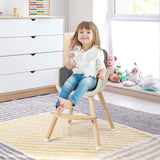 3-in-1 Convertible Wooden High Chair with Cushion-OURS HAS BEIGE SEAT