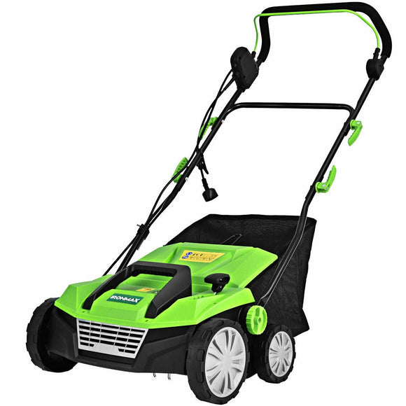 SPECIAL, 15 Inch 13 Amp Electric Scarifier with Collection Bag and Removable Blades-Green