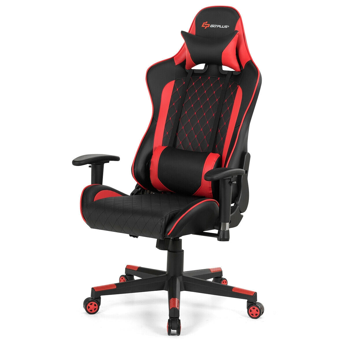 SPECIAL - Massage/Gaming Chair with Lumbar Support and Headrest-Red (Fully Assembled)
