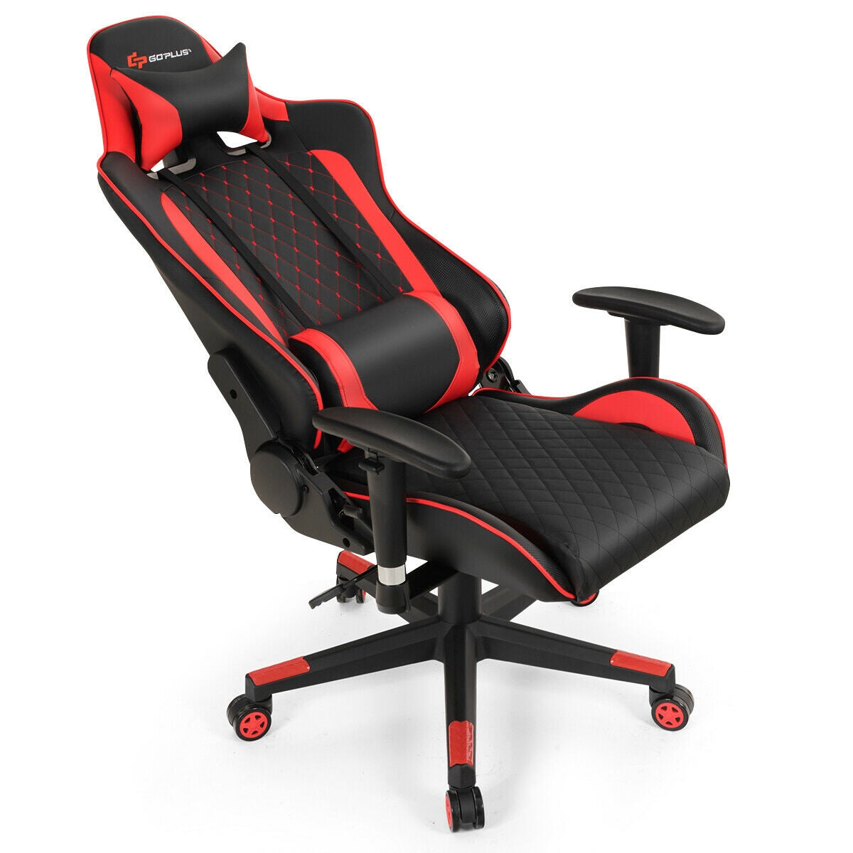 SPECIAL - Massage/Gaming Chair with Lumbar Support and Headrest-Red (Fully Assembled)