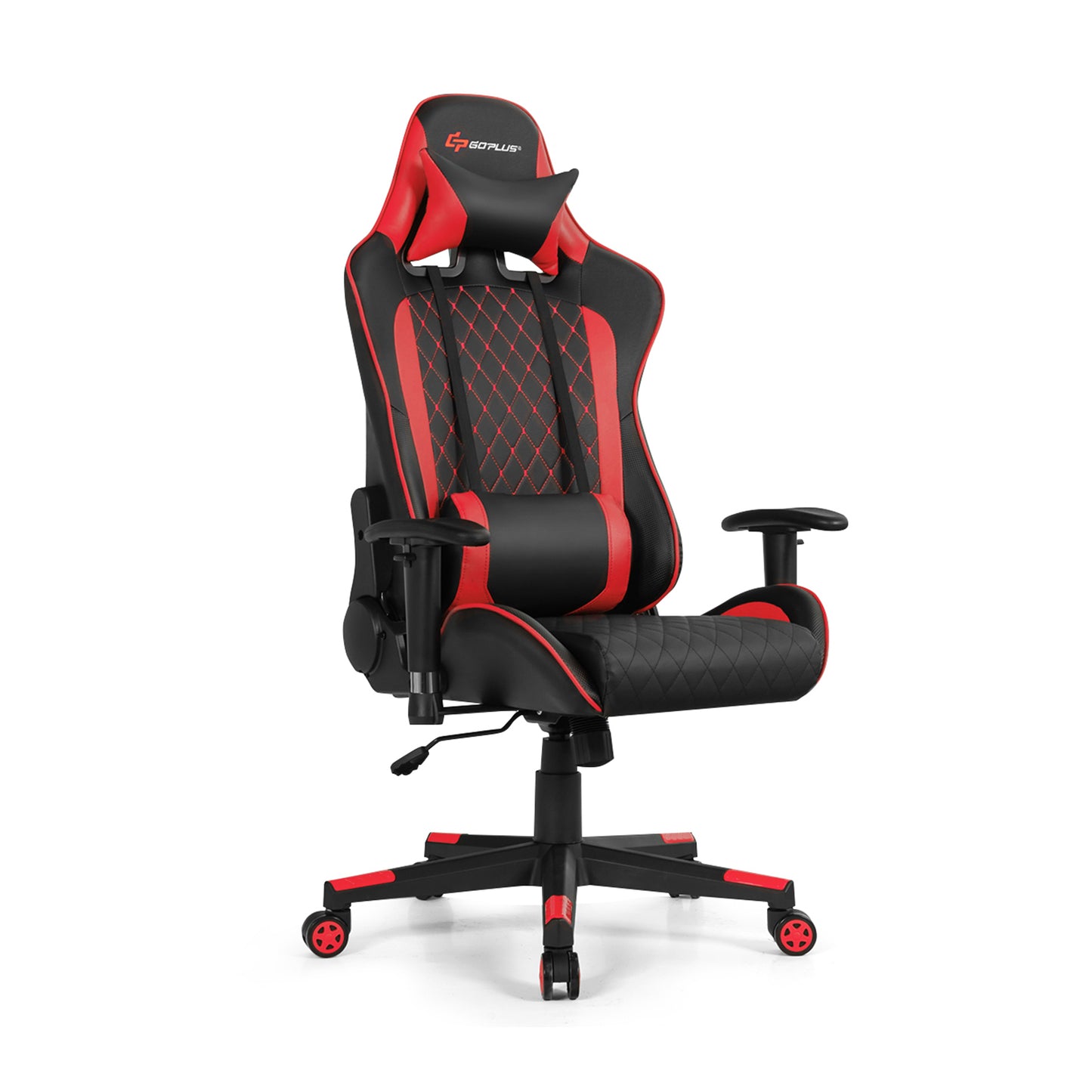 SPECIAL - Massage/Gaming Chair with Lumbar Support and Headrest-Red (Fully Assembled)