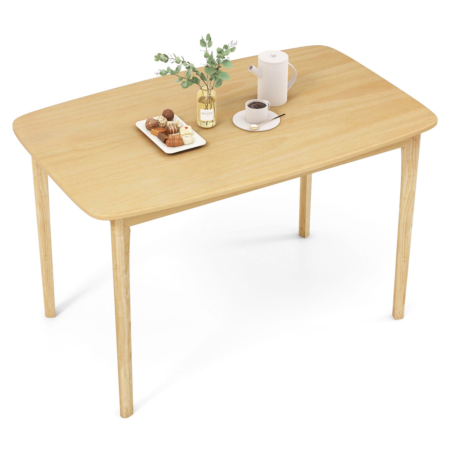 48 Inch Solid Wood Dining Table with Rubber Wood Supporting Legs for Kitchen Dining Room-Natural (Copy)