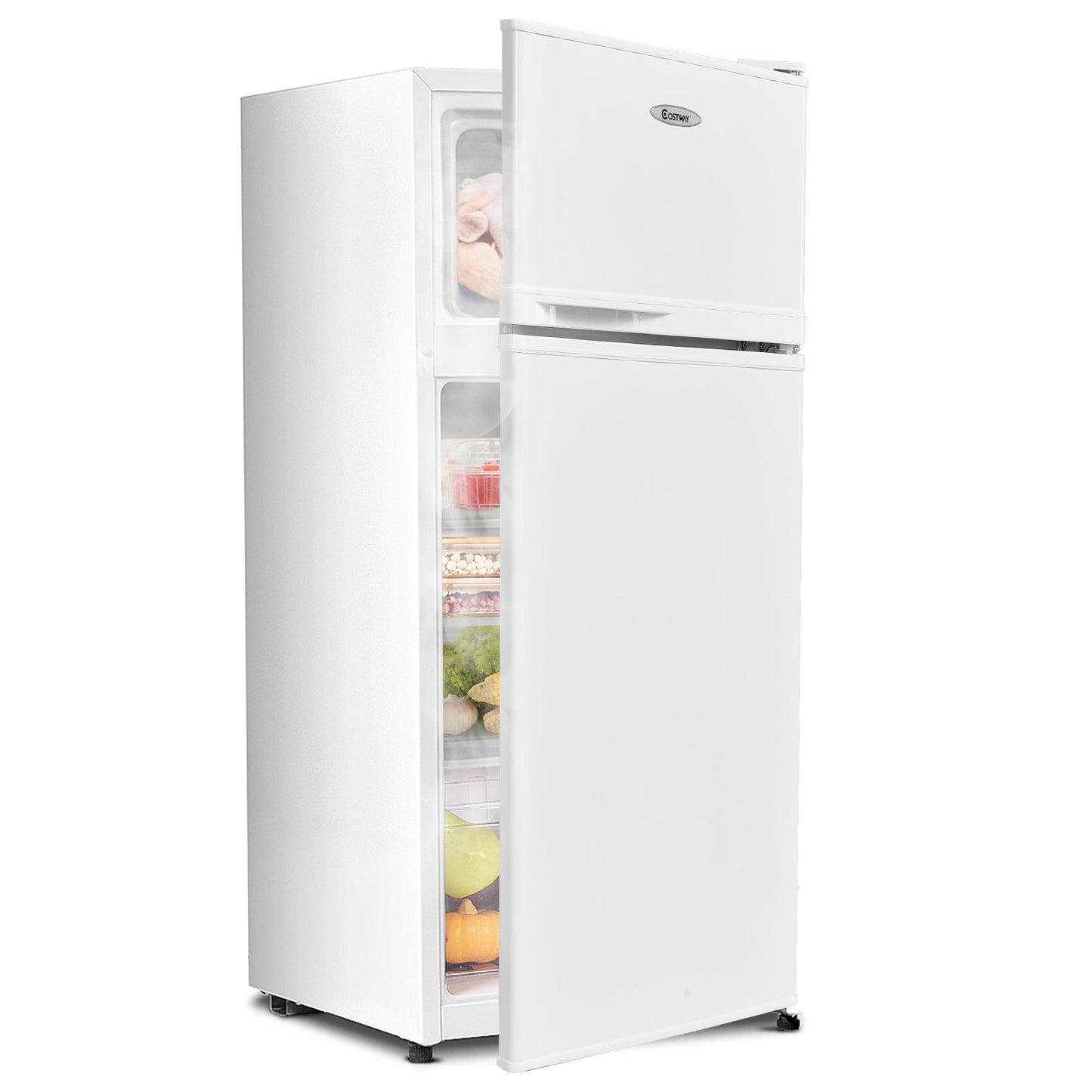 2 Doors Cold-rolled Sheet Compact Refrigerator-White