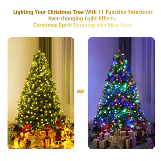 SPECIAL, NOT ALL LIGHTS WORKING Artificial Prelit Premium Hinged Christmas Tree-5 ft, muti or warm white, assembled, final sale