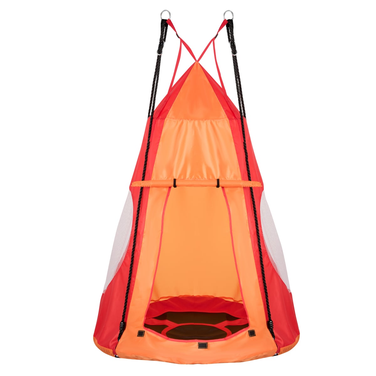 2-in-1 40 Inch Kids Hanging Chair Detachable Swing Tent Set-Orange test