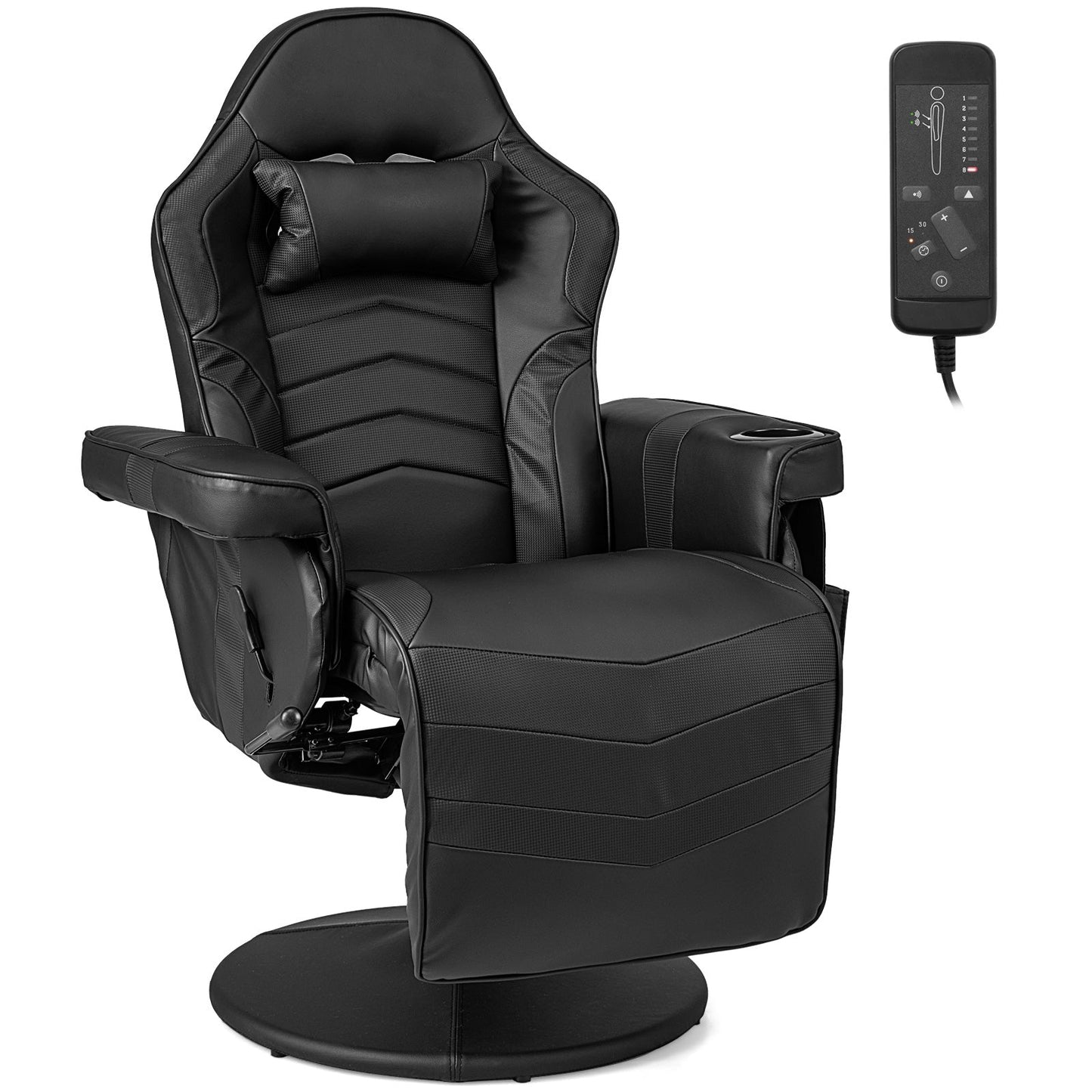 Massage Video Gaming Recliner Chair, OURS HAS GREY TRIM, CLEAN CUSTOMER RETURN, TESTED
