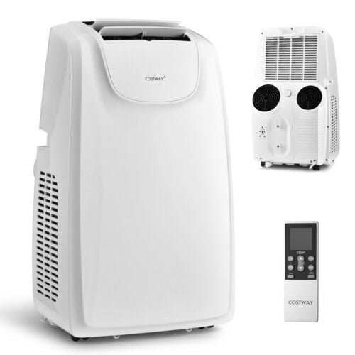 12000 BTU Dual Hose Portable Air Conditioner with Remote Control-White (1 Box)