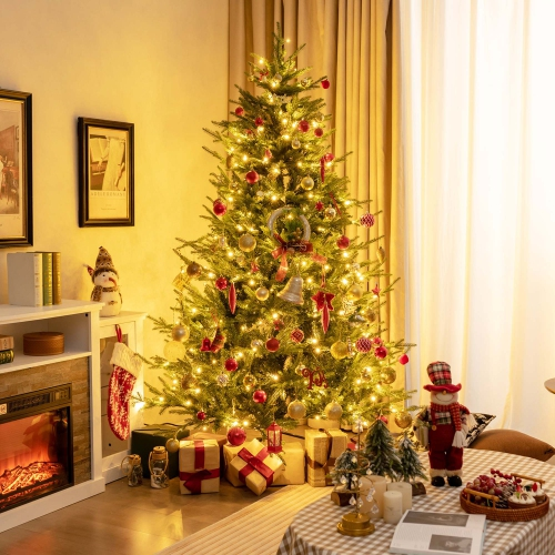 7-ft Pre-Lit Artificial Christmas Tree with Hinged 1130 Branch Tips - 380 LED Lights, Assembled, Final Sale