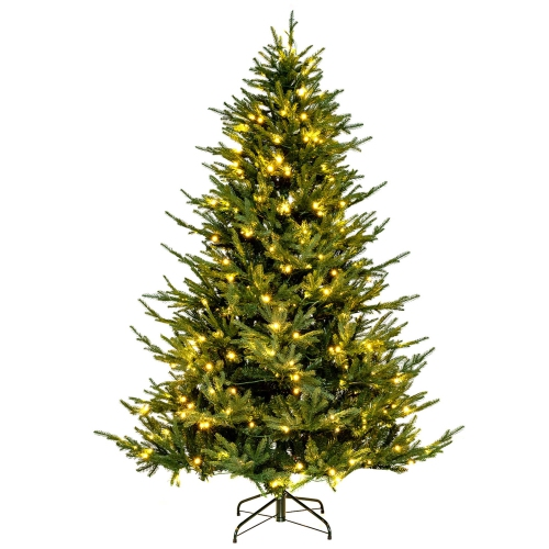 7-ft Pre-Lit Artificial Christmas Tree with Hinged 1130 Branch Tips - 380 LED Lights, Assembled, Final Sale