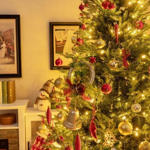 7-ft Pre-Lit Artificial Christmas Tree with Hinged 1130 Branch Tips - 380 LED Lights, Assembled, Final Sale