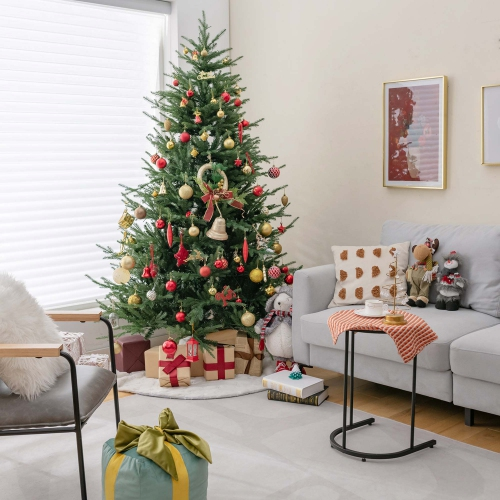 7-ft Pre-Lit Artificial Christmas Tree with Hinged 1130 Branch Tips - 380 LED Lights, Assembled, Final Sale