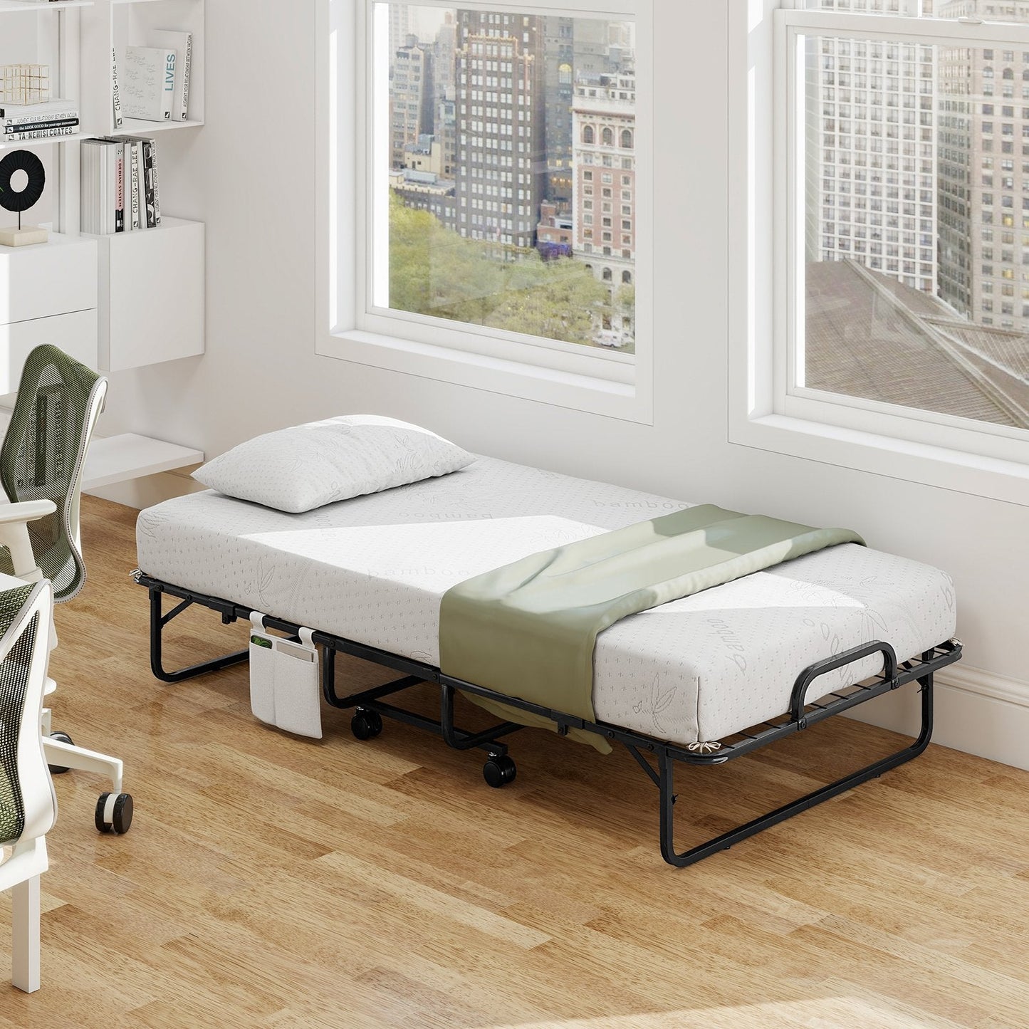 Large Size Folding, 39`` x 75``Guest Bed with 5 Inch Mattress, assembled, pillow not included