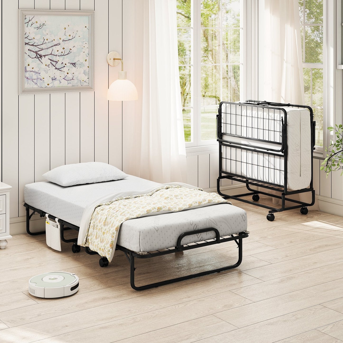 Large Size Folding, 39`` x 75``Guest Bed with 5 Inch Mattress, assembled, pillow not included