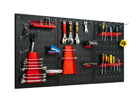 24 in. H x 48 in. W Pegboard Wall Organizer Kit 4 ft.Metal Toolboard W/3 Pegboards & 25 Accessories
