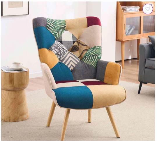 Heidegard Colorful Patchwork Reading Chair