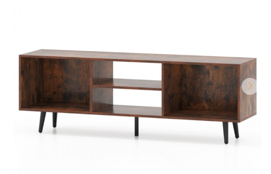 47.5 Inches Tv Stand For 55-Inch Tv With Compartments And Metal Legs-Brown